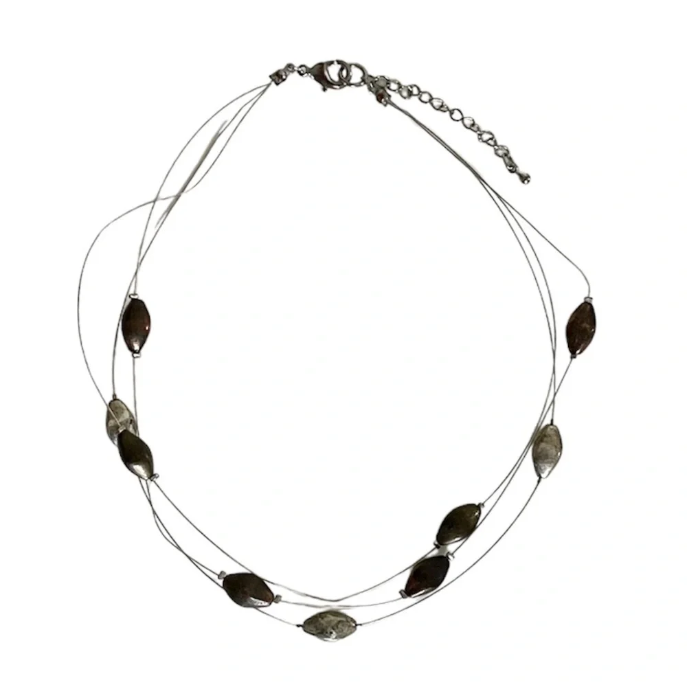 Mixed Metal Stone Layered Necklace